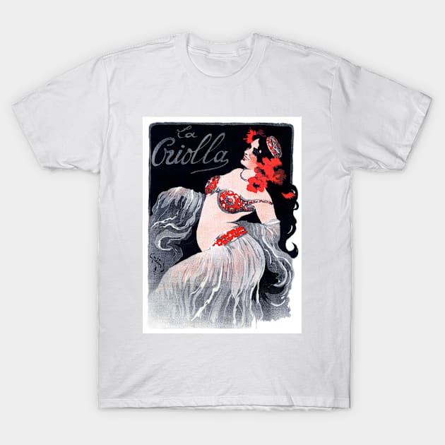 La Criolla Spanish Woman Dancer 1902  Jules Grün T-Shirt by rocketshipretro